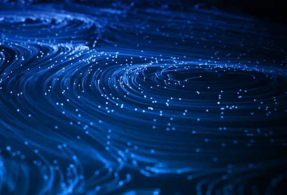 Abstract blue digital waves, symbolizing StoneX Pro's access to institutional-grade FX liquidity and deep liquidity pools for various trading needs.